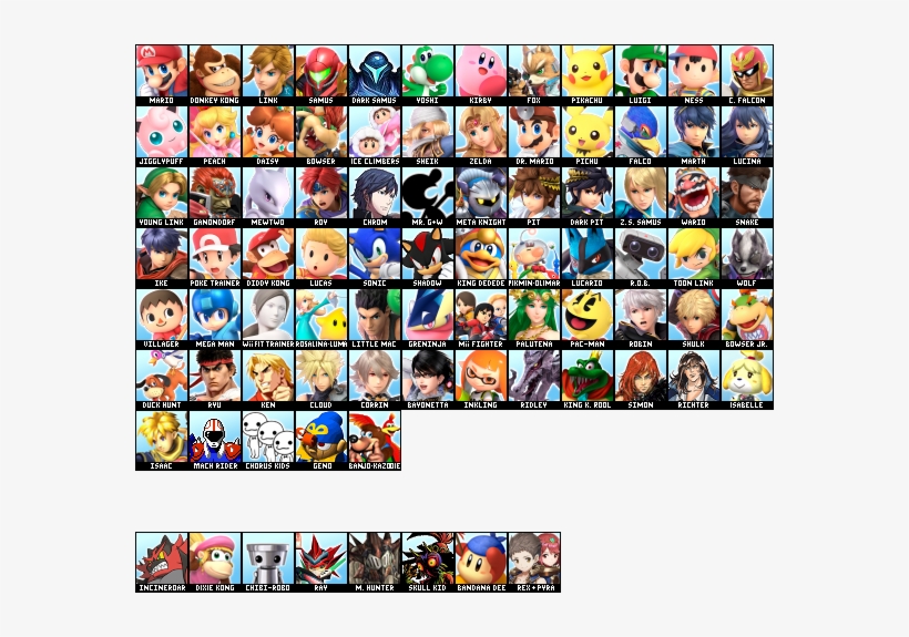 Ultimate Full Roster And Dlc - Super Smash Bros Ultimate Full Roster, transparent png #3459087