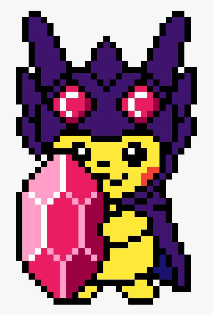 Pikachu Wearing Mega Sableye Hoodie - Piskel Pikachu, transparent png #3459640
