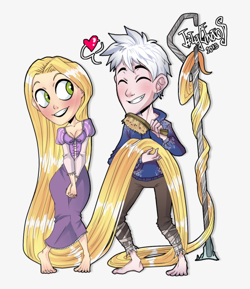 Jack Frost And Rapunzel By *lilychaos - Jack Frost And Rapunzel Hair, transparent png #3460906