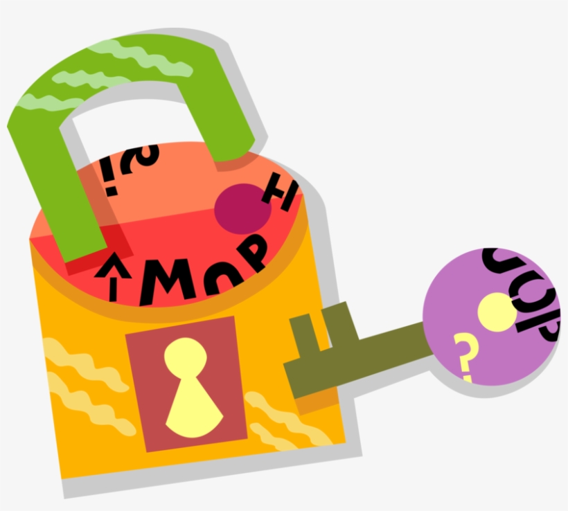 Vector Illustration Of Padlock Lock Mechanical Security, transparent png #3462066