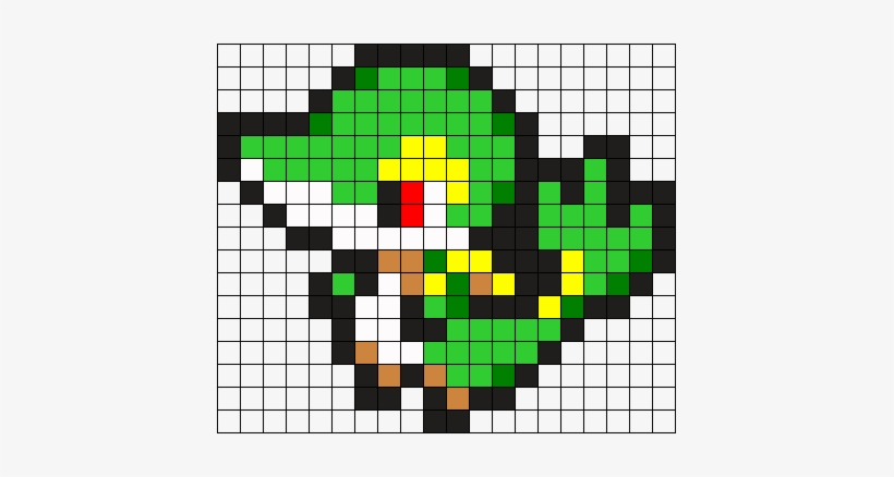 Snivy Perler Perler Bead Pattern / Bead Sprite - Pixel Art Pokemon Snivy, transparent png #3462177