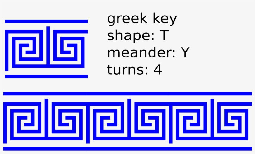 Drawn Key The Greek - Greek Meander, transparent png #3462294