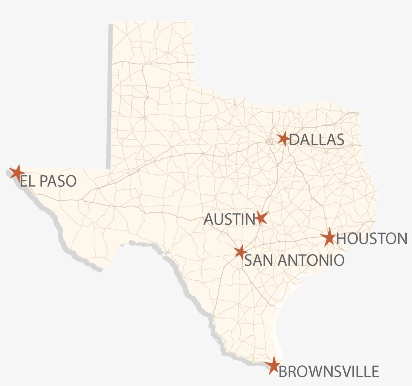 State Of Texas Map With Campuses - Map Of Texas, transparent png #3462549