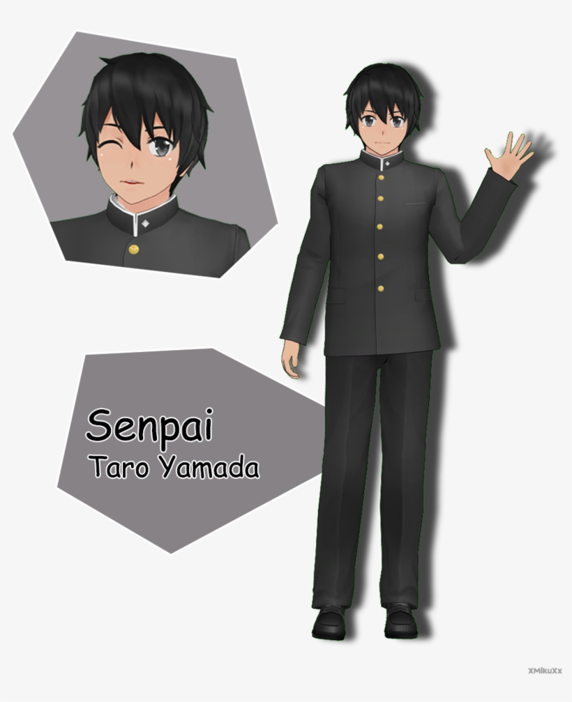 Senpai Yandere Simulator Png - Mmd Senpai Model Dl, transparent png #3462646