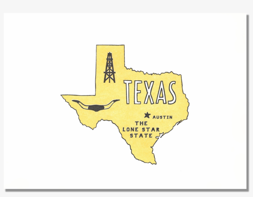 Texas State Print - United States Of America, transparent png #3462889