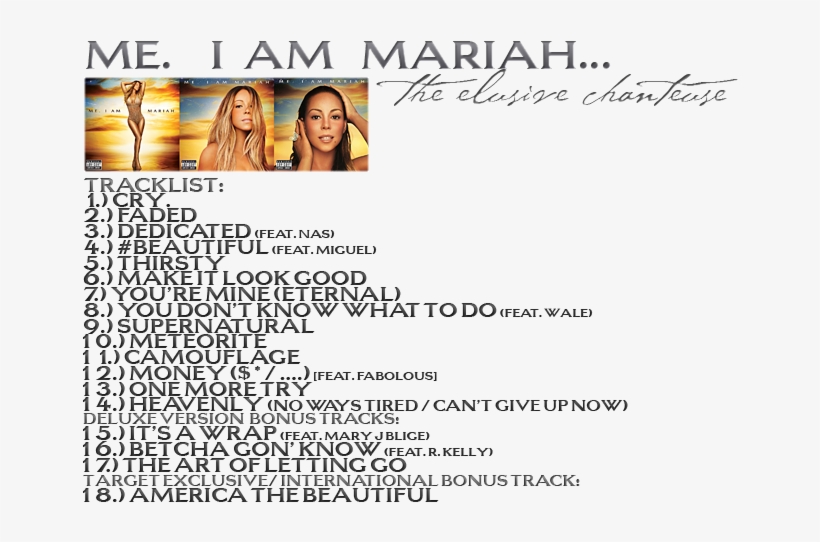 Mariah Carey - Me I Am Mariah The Elusive Chanteuse Deluxe, transparent png #3463993