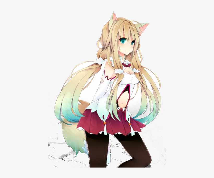 Kitsune Chan Render By Nekoryocatsan-d5lfvvc - Anime Girl Half Wolf, transparent png #3464743