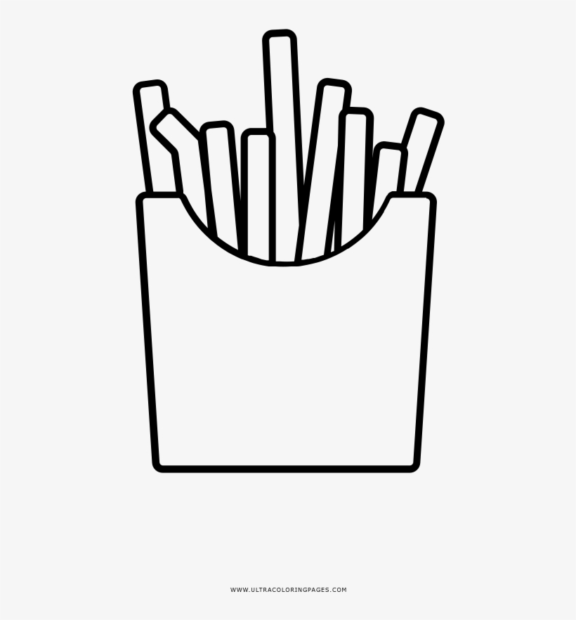 Dibujo De Papas Fritas Para Colorear - French Fries, transparent png #3464802