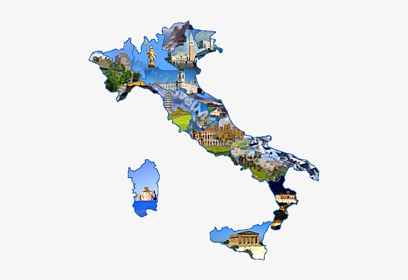 Map Of Italy With Monuments, transparent png #3465719