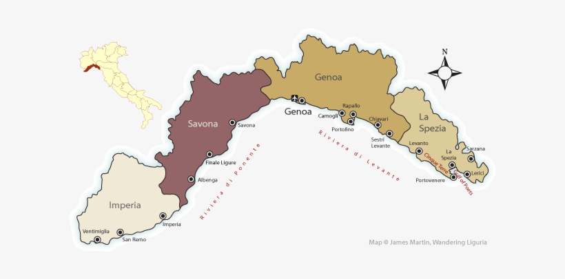 Map Of Liguria Showing Provinces - Map Of Liguria With Cities, transparent png #3465773