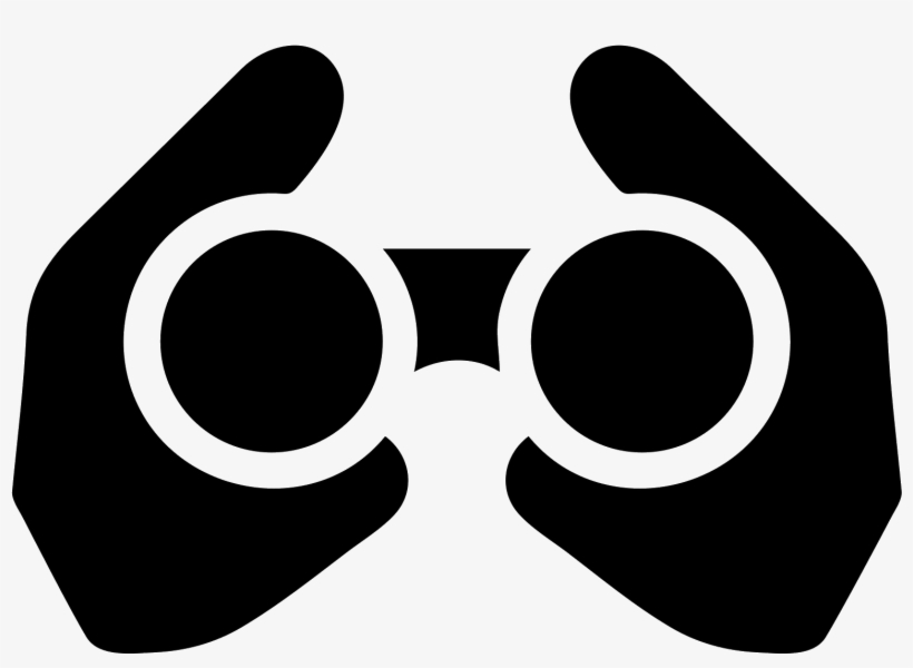 Follow Filled Icon - Clip Art Binoculars Black White, transparent png #3465774
