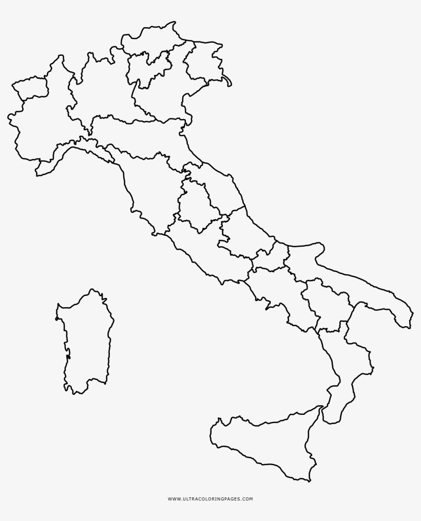 On Italy Map Coloring Page - Bologna Region Map - Free Transparent PNG
