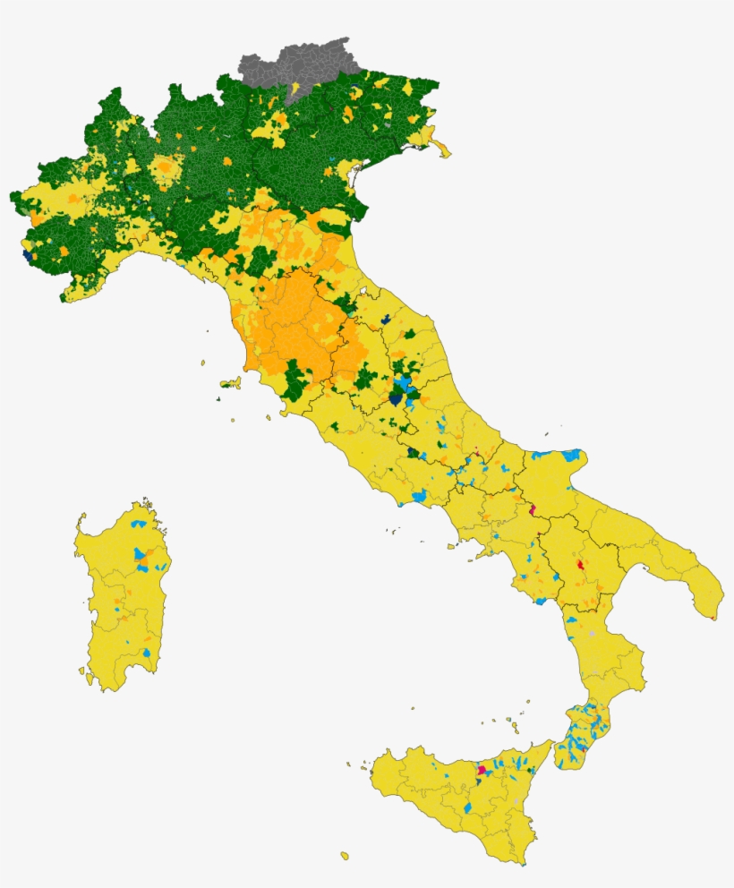 Figure 1 Majority Party By District, March 2018 Elections - Cuneo On Italy Map, transparent png #3466224