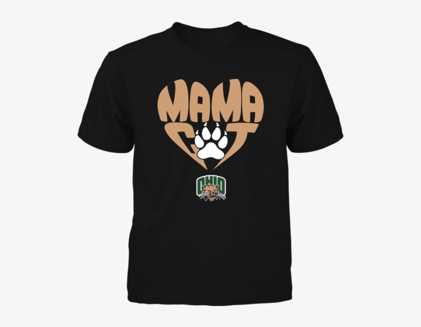 Mama Cat In Heart Shape Paw Ohio Bobcats Shirt - Fan Expo 2018 T Shirt, transparent png #3466485