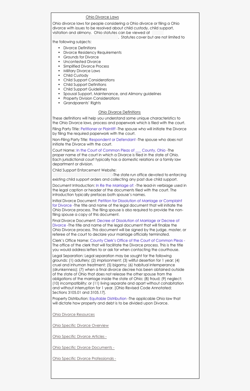 Ohio Divorce Laws Ohio Divorce Laws For People Considering - Alimony, transparent png #3467001