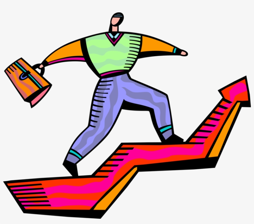Vector Illustration Of Businessman Climbs Corporate, transparent png #3467613