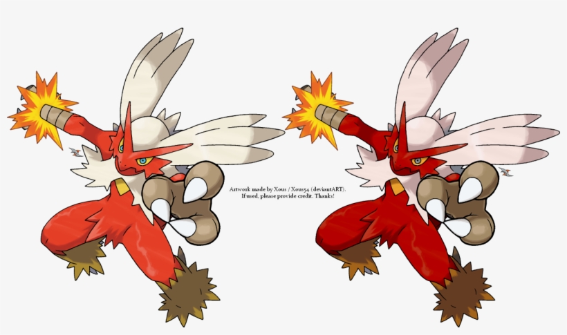 2 By Xous54 On - Blaziken And Shiny Blaziken, transparent png #3468199