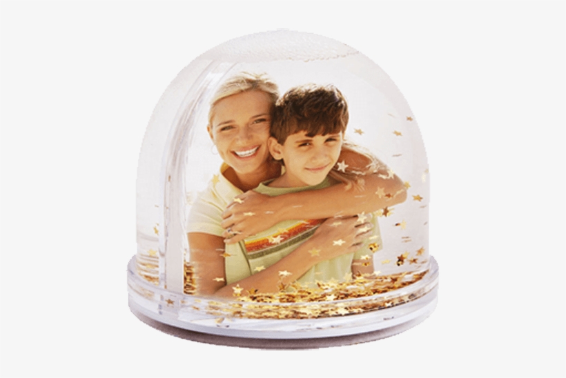 Bola Nieve Estrellas Doradas - Snehova Gula S Fotkou, transparent png #3469476