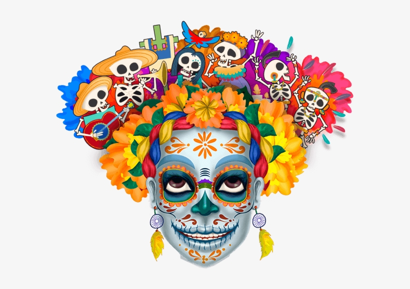 Calavera Dia De Muertos Png, transparent png #3470425