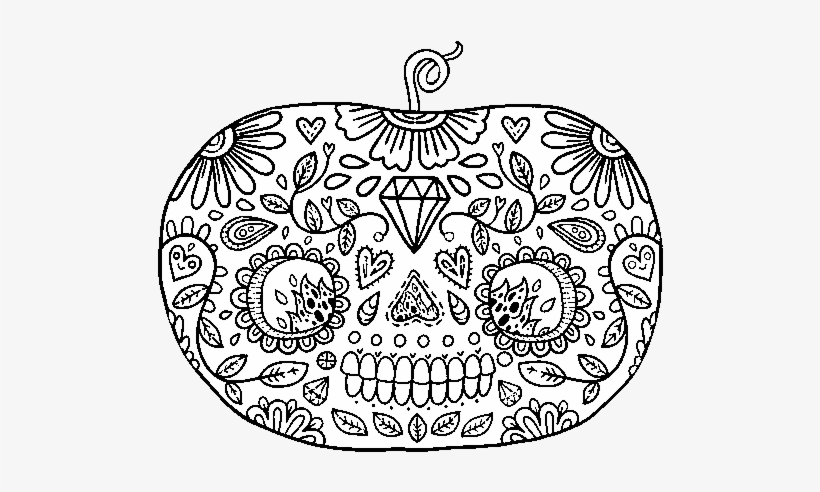 Dibujo De Calabaza Del Día De Los Muertos Para Colorear - Dia De Muertos Para Dibujar, transparent png #3470870