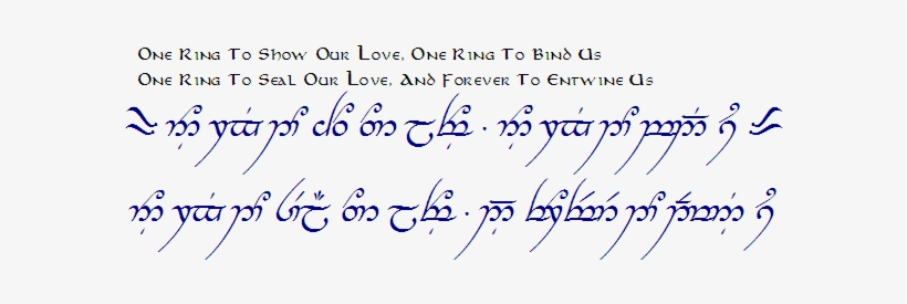 Translation For My Rings - Elvish Love Poem One Ring, transparent png #3472294