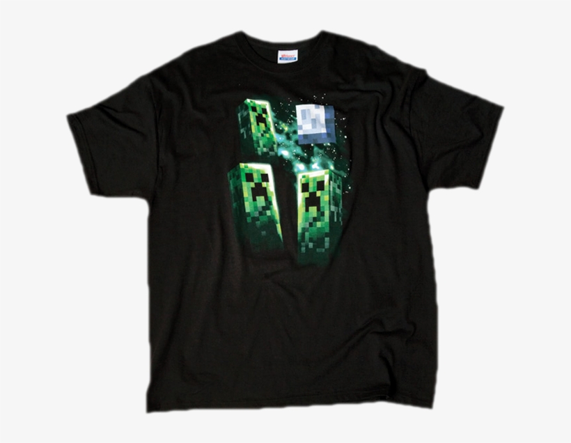 Minecraft - T-shirt-minecraft-three-creeper-moon, transparent png #3474029