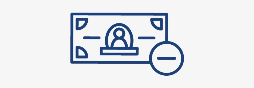 An Icon Depicting A Dollar Bill Next To A Minus Sign - United States One-dollar Bill, transparent png #3474331
