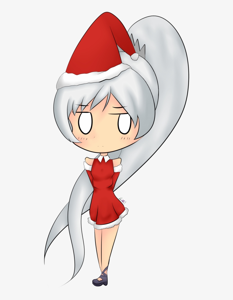 Rwby Chibi Christmas - Weiss Schnee, transparent png #3474351