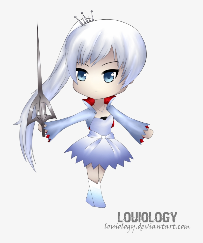 Weiss Schnee Chibi By Louiology - Weiss From Rwby Chibi, transparent png #3474531