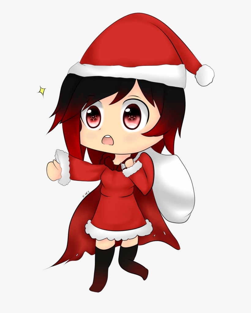 Rwby Chibi Christmas - Christmas Ruby Rose Rwby, transparent png #3474953