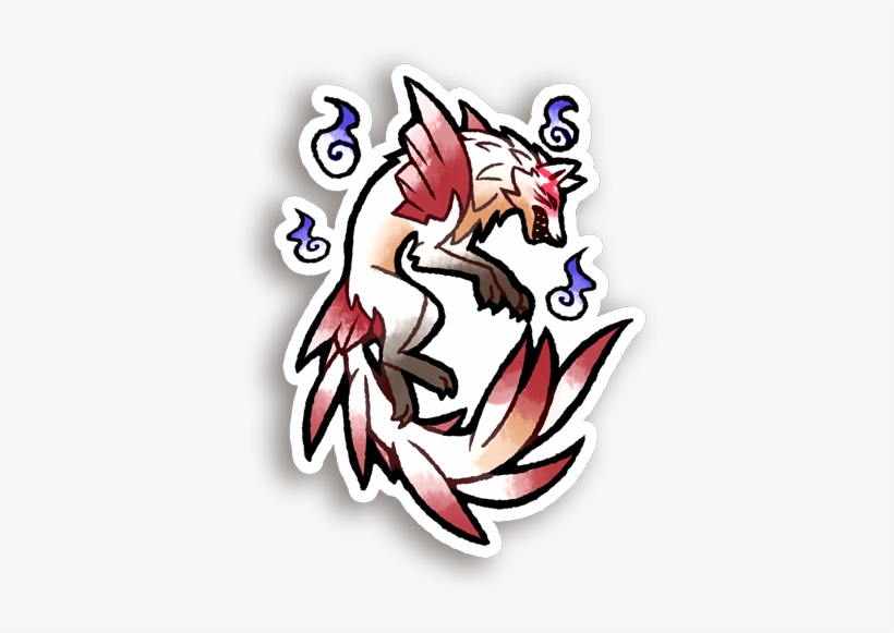 58 Ninetails Original - Nine Tails Sticker, transparent png #3475081