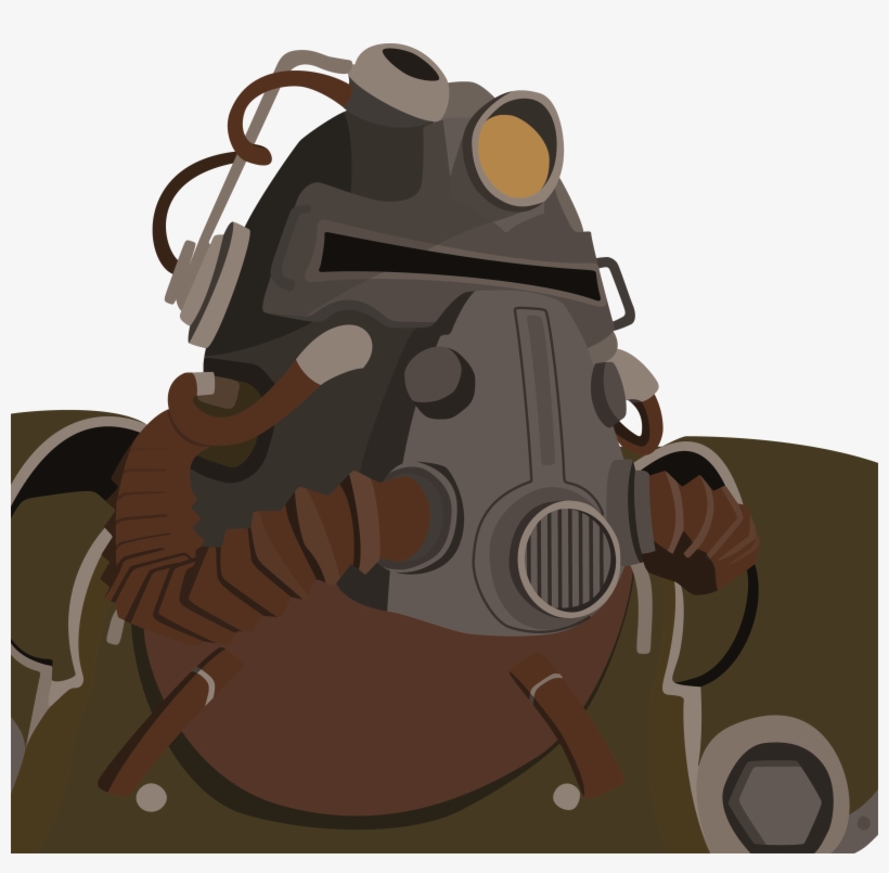 T-51b Vector Drawing - Fallout T 51b Power Armor Drawing, transparent png #3475227