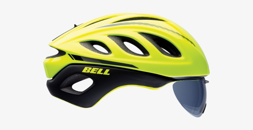 Casco Ciclismo Bell Star Pro Shield Yellow Bs - Bell Star Pro Road Bike Helmet With Shield - Yellow, transparent png #3477009