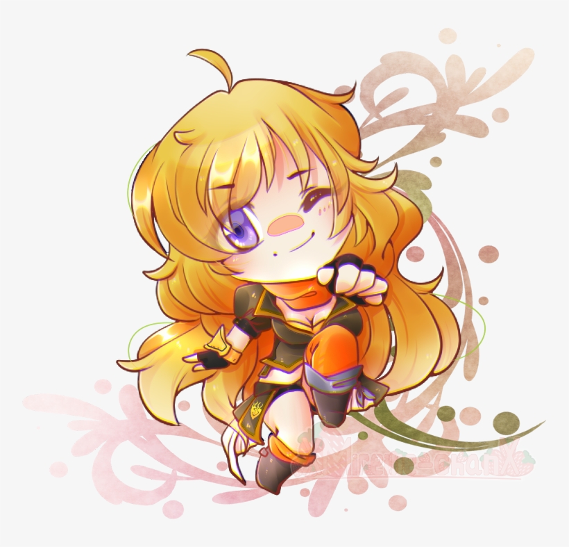 Yang By Xmireille-chanx - Rwby Chibi Transparent Background, transparent png #3477444