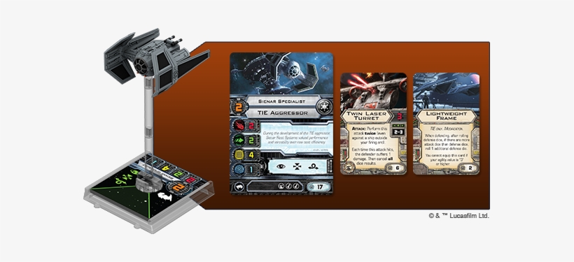 X-wing Tie Aggressor - Fantasy Flight Games Star Wars: X-wing: Tie Aggressor, transparent png #3477721