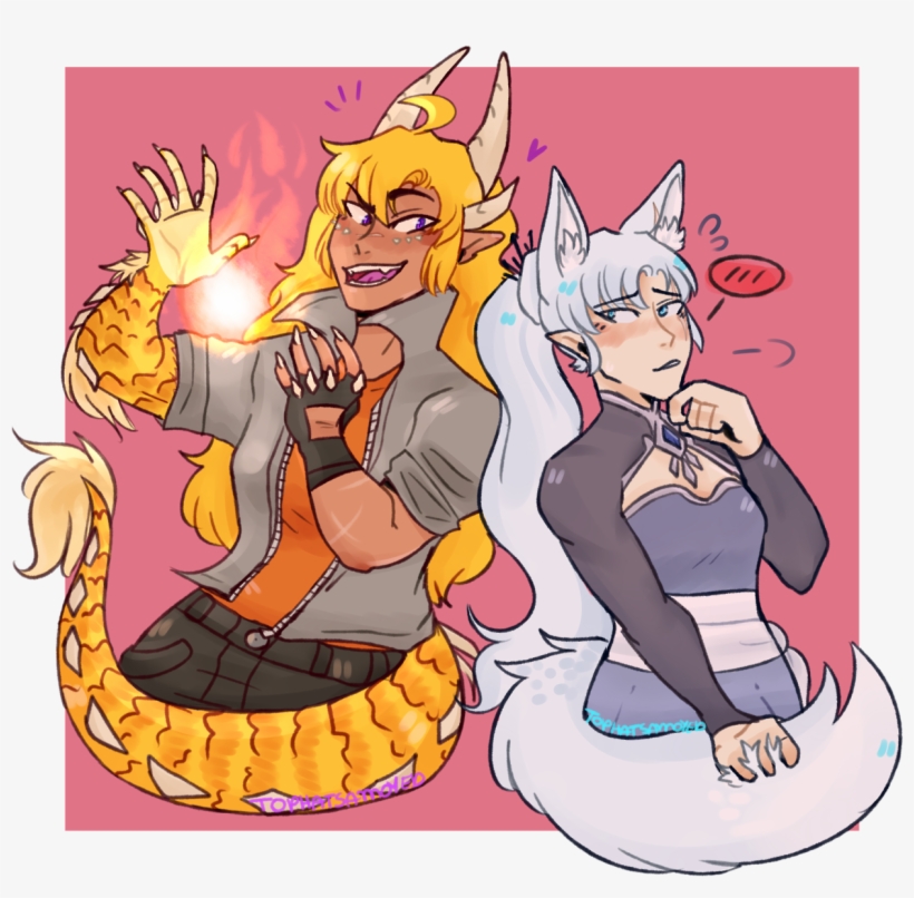 Freezerburn But Its Dragon Yang And Fox Weiss Pinterest - Dragon Yang Xiao Long, transparent png #3477806