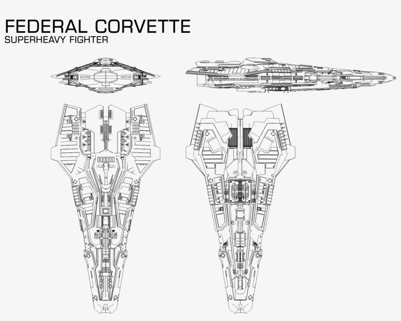 Core Dynamics Federal Corvette From Elite - Science Fiction, transparent png #3477807