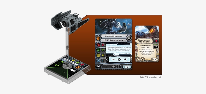 X-wing Tie Aggressor - Fantasy Flight Games Star Wars: X-wing: Tie Aggressor, transparent png #3477855