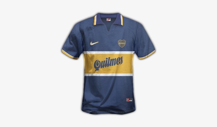 1996-97 Primera Camiseta Con Nike Y Quilmes Boca Juniors, - Quilmes, transparent png #3478027