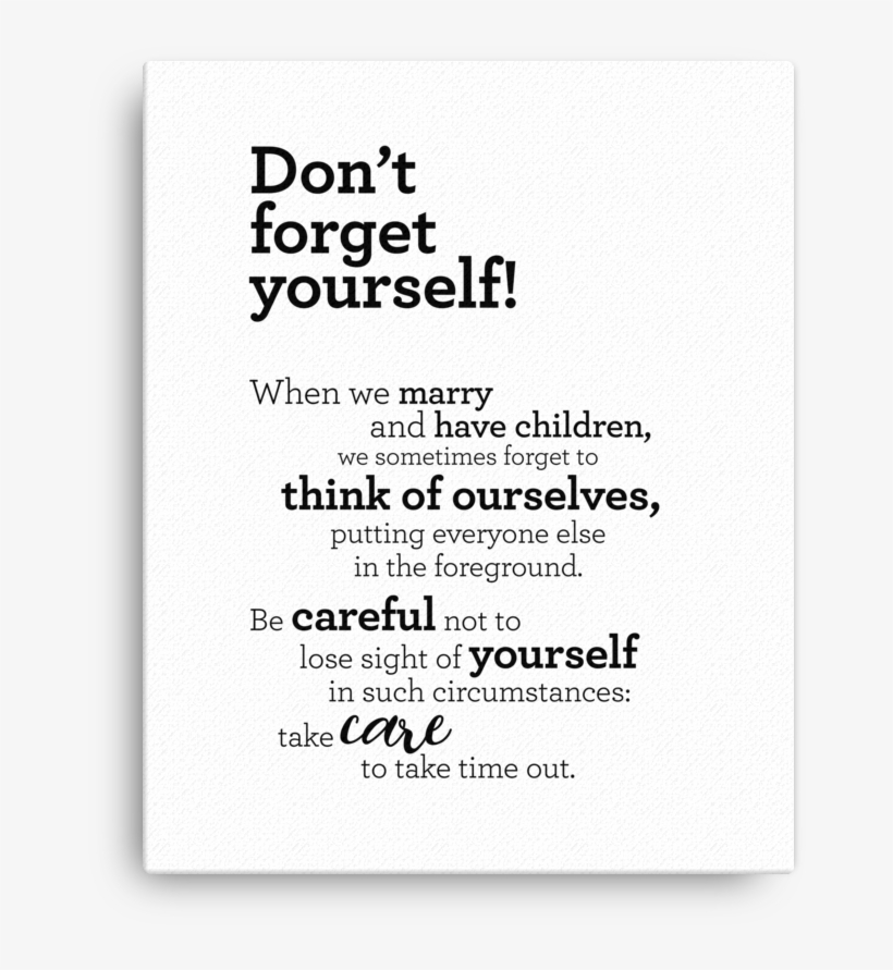 Don't Forget Yourself - Poster, transparent png #3479385