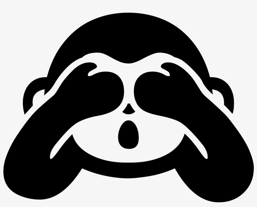 Open - Monkey Emoji Black And White Png, transparent png #3479386