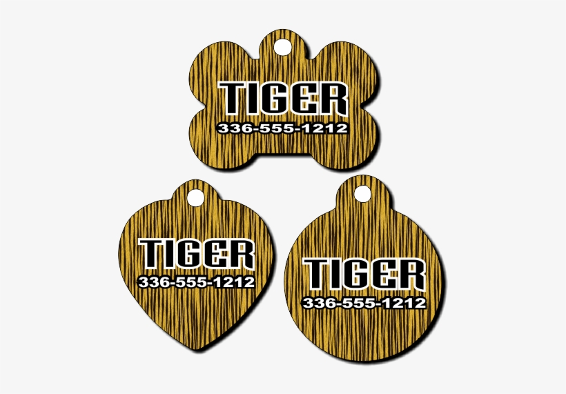 Personalized Tiger Stripe Background Pet Tag For Dogs, transparent png #3480068