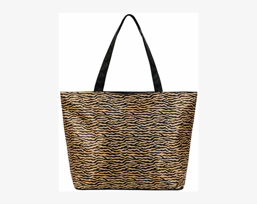 Tiger Stripe Print Tote With Standard Monogram - Lux Accessories Black And White Zebra Print Bow See, transparent png #3480462