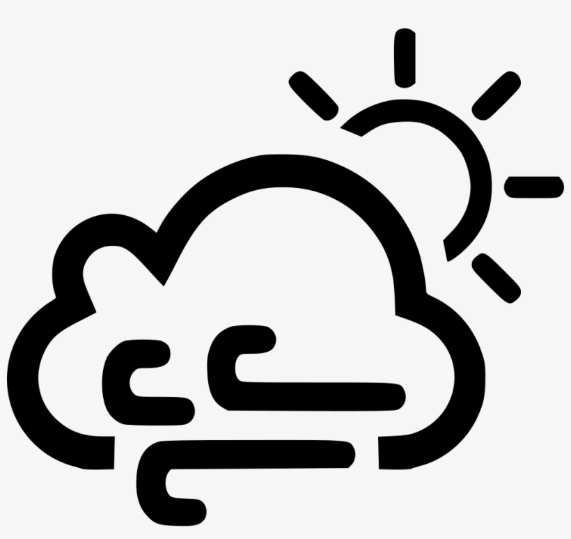 Cloud Wind Windy Sun Sunny Svg Png Icon Free Download - Wind And Snow ...
