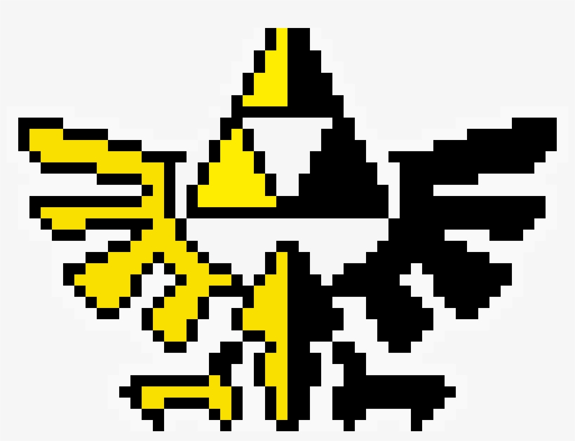 Skyward Sword Emblem Black And White - Minecraft Pixel Art Zelda, transparent png #3480993