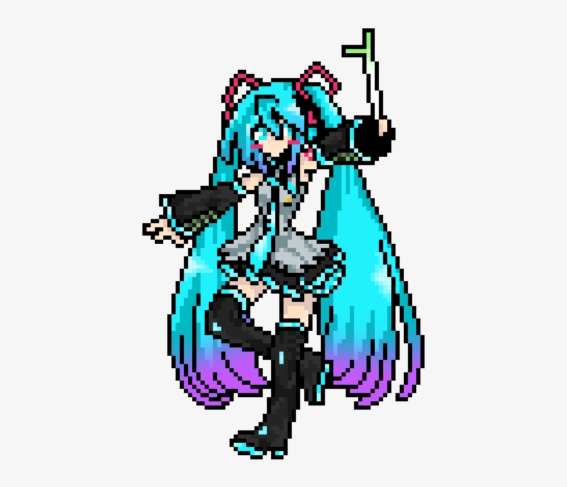 Monokuma - Miku Hatsune Pixel Art, transparent png #3481801