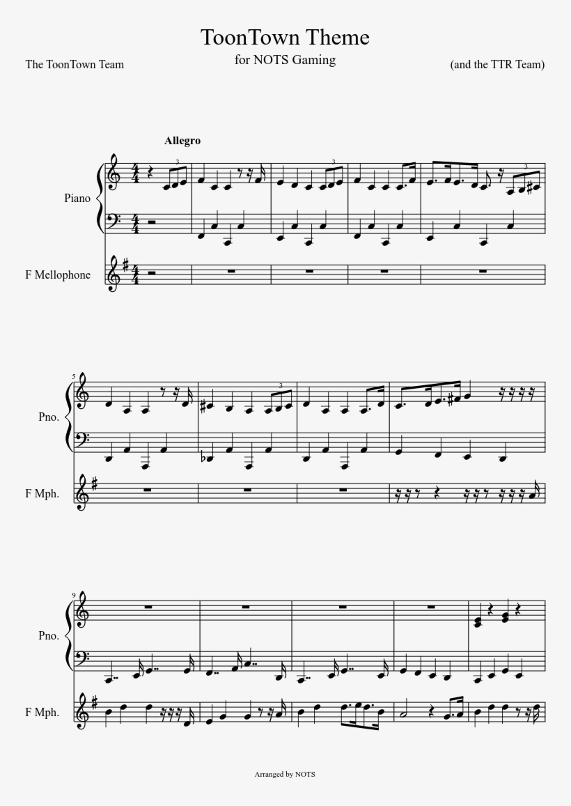 Toontown Theme Sheet Music Composed By 1 Of - Legend Of Zelda Cello Sheet Music, transparent png #3481897