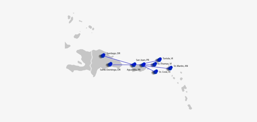 Caribbean Route Map - Map, transparent png #3483528