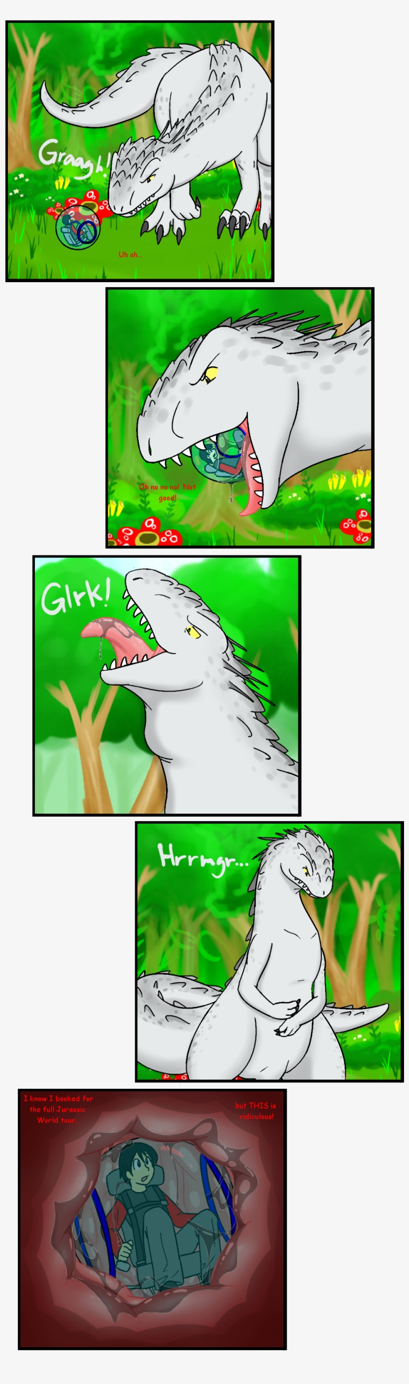 Little Ronak Commission - Indominus Rex T Rex Vore, transparent png #3483990