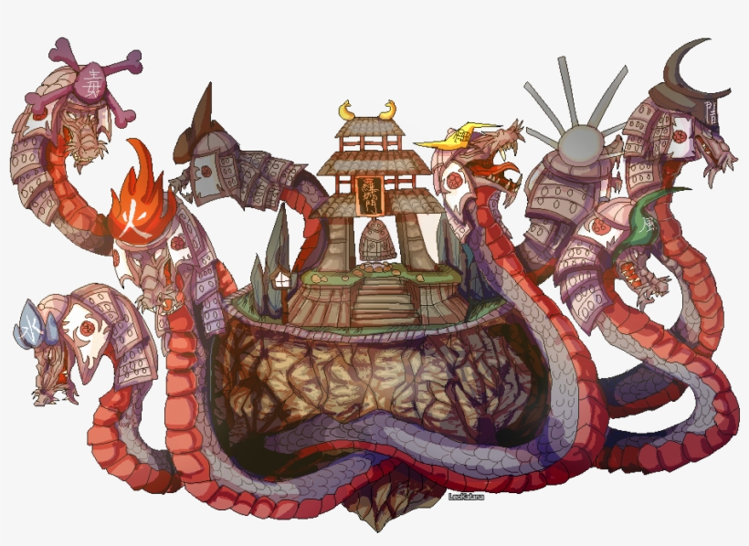=okami= Orochi Pixel By Leokatana On Deviantart - Orochi Okami Fan Art, transparent png #3484449